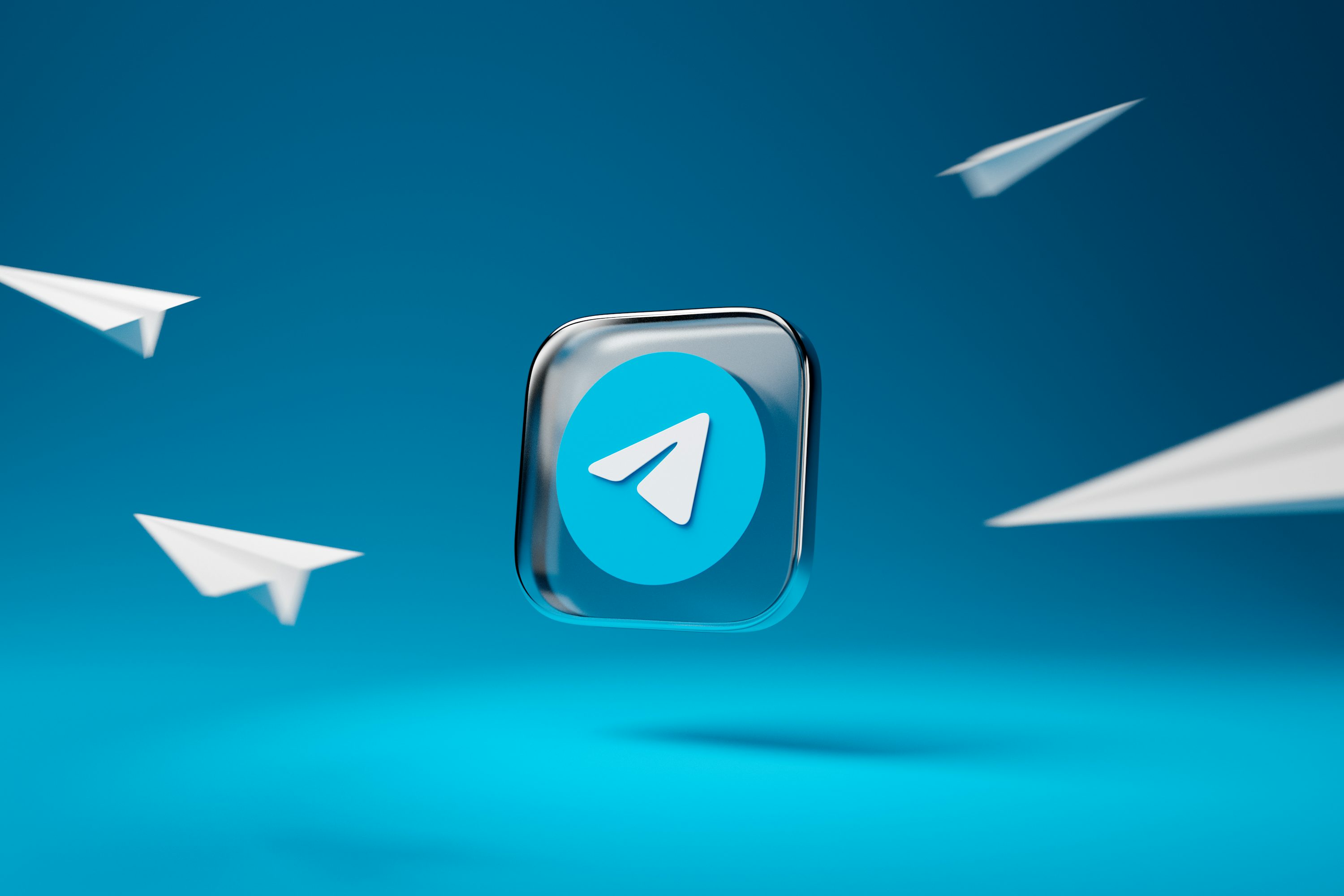 Telegram-Logo mit Papierflugzeugen